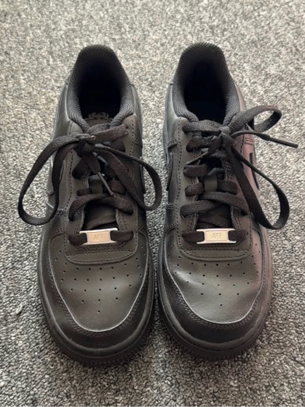 Nike Kids' All-Black Leather Sneakers